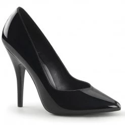 Pleaser SEDUCE-420V Black Patent Pump