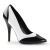 Pleaser Shoes SEDUCE-425 Black-White Patent Pump