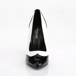 Pleaser Shoes SEDUCE-425 Black-White Patent Pump