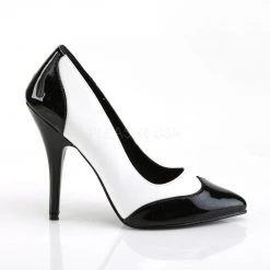 Pleaser Shoes SEDUCE-425 Black-White Patent Pump
