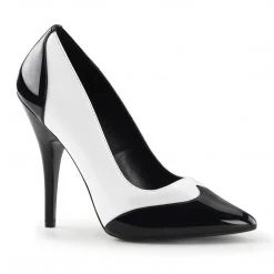 Pleaser Shoes SEDUCE-425 Black-White Patent Pump