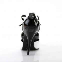 Pleaser Shoes SEDUCE-458 Black-White Patent Pump