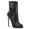 Fabulicious Boots SEXY-1008 Black Pu-Lace