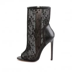 Fabulicious Boots SEXY-1008 Black Pu-Lace