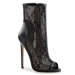 Fabulicious Boots SEXY-1008 Black Pu-Lace