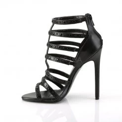Pleaser SEXY-15 Black Faux Leather Sandal