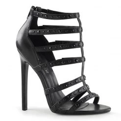 Pleaser SEXY-15 Black Faux Leather Sandal
