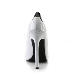 Pleaser SEXY-22 White-Black Patent Pump Shoes