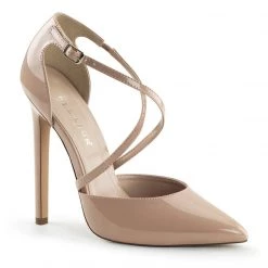 Pleaser Shoes SEXY-26 Nude Patent Pump