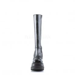 Demonia SHAKER-100 Black Vegan Leather Knee Boot Boots