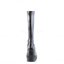 Demonia SHAKER-100 Black Vegan Leather Knee Boot Boots