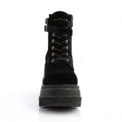 Demonia Boots SHAKER-52 Black Velvet Ankle Boot