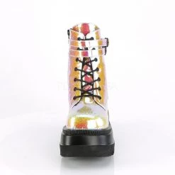 Demonia SHAKER-52 Pink Shifting Glitter Vegan Leather Ankle Boot