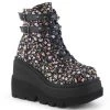 Demonia Boots SHAKER-52ST Floral Fabric Ankle Boot