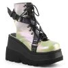 Demonia SHAKER-56 Green-Black Vegan Leather Ankle Boot Boots