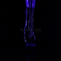 Pleaser SKY-1018TT Black Patent/Black-Neon HotPink Boot