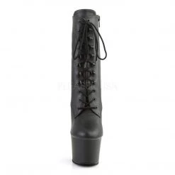 Pleaser SKY-1020 Black Faux Leather Ankle Boot Boots