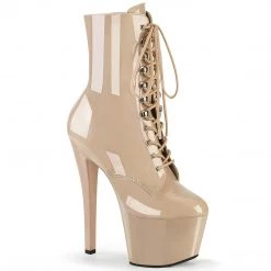Pleaser SKY-1020 Nude Patent Ankle Boot