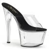 Pleaser SKY-301 Clear-Black/Clear Slide Shoes