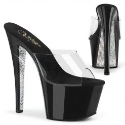 Pleaser Shoes SKY-301CRS Clear/Black-Silver AB Rhinestone Slide 13 Pleaser Shoes SKY-301CRS Clear/Black-Silver AB Rhinestone Slide