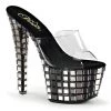 Pleaser SKY-301MR Clear/Black-Pewter Slide 2 Pleaser SKY-301MR Clear/Black-Pewter Slide