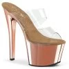 Pleaser Shoes SKY-302 Clear/Rose Gold Chrome Slide 1 Pleaser Shoes SKY-302 Clear/Rose Gold Chrome Slide
