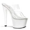 Pleaser SKY-302 Clear/White Slide Shoes