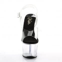 Pleaser New Arrivals SKY-308 Clear-Black/Clear Platform Sandal