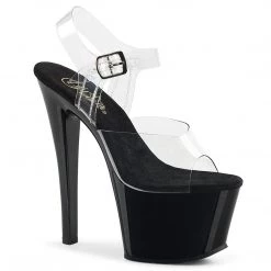Pleaser SKY-308 Clear/Black Platform Sandal
