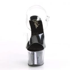 Pleaser SKY-308GF Clear/Black Multi Glitter Platform Sandal Shoes