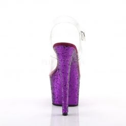 Pleaser Shoes SKY-308LG Clear/Purple Glitter Platform Sandal 11 Pleaser Shoes SKY-308LG Clear/Purple Glitter Platform Sandal
