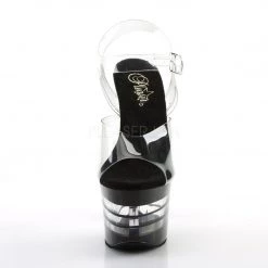 Pleaser Shoes SKY-308LN Clear/Black Platform Sandal