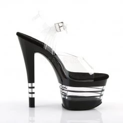 Pleaser Shoes SKY-308LN Clear/Black Platform Sandal