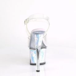 Pleaser SKY-308MC Clear/Lavender Hologram Inserts Platform Sandal