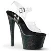 Pleaser SKY-308MG Clear/Black Platform Sandal Shoes