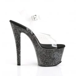 Pleaser SKY-308MG Clear/Black Platform Sandal Shoes