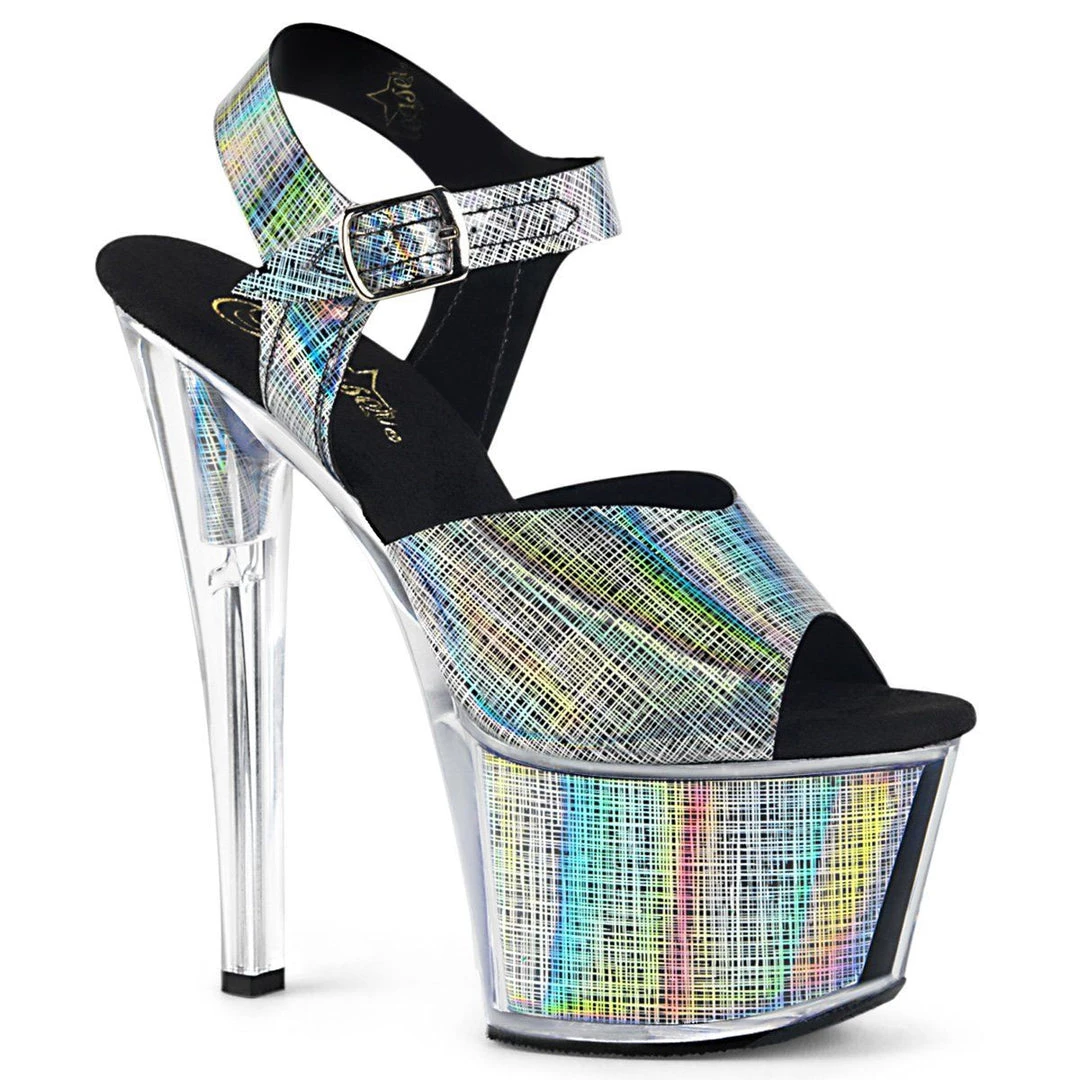 Pleaser Shoes SKY-308N-CRHM Black Hologram TPU/Black Hologram Platform Sandal 3 Pleaser Shoes SKY-308N-CRHM Black Hologram TPU/Black Hologram Platform Sandal