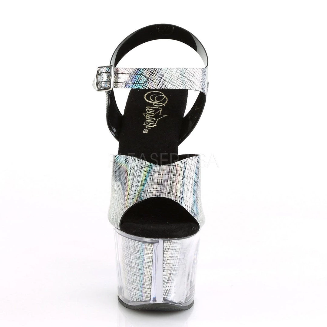 Pleaser Shoes SKY-308N-CRHM Black Hologram TPU/Black Hologram Platform Sandal 4 Pleaser Shoes SKY-308N-CRHM Black Hologram TPU/Black Hologram Platform Sandal