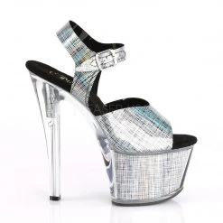 Pleaser Shoes SKY-308N-CRHM Black Hologram TPU/Black Hologram Platform Sandal 12 Pleaser Shoes SKY-308N-CRHM Black Hologram TPU/Black Hologram Platform Sandal