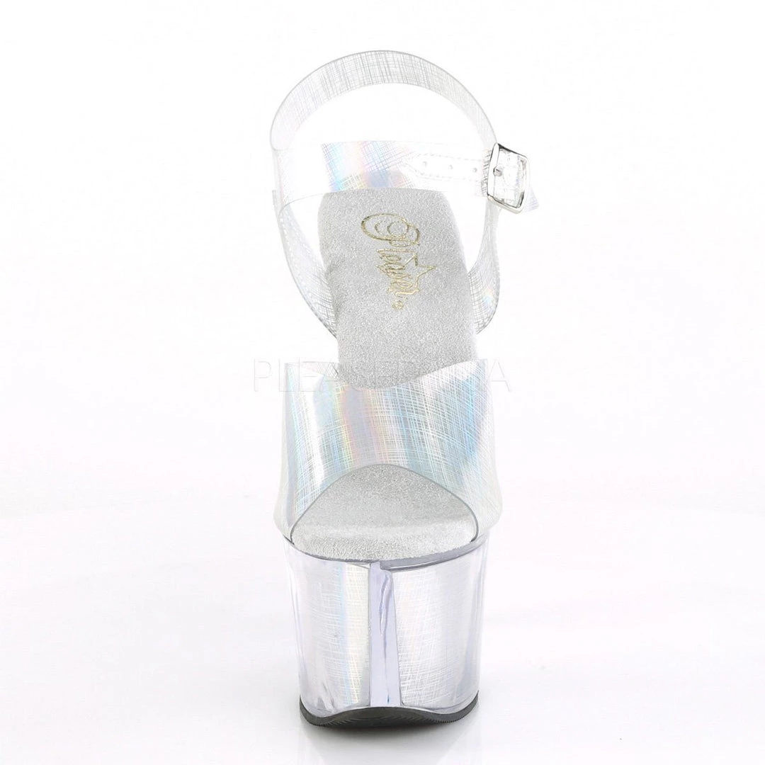 Pleaser Shoes SKY-308N-CRHM Silver Hologram TPU/Silver Hologram Platform Sandal 4 Pleaser Shoes SKY-308N-CRHM Silver Hologram TPU/Silver Hologram Platform Sandal