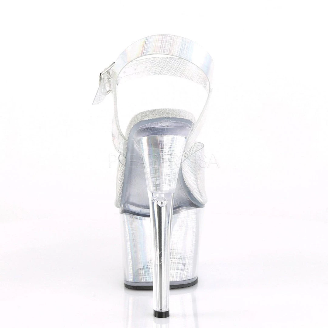 Pleaser Shoes SKY-308N-CRHM Silver Hologram TPU/Silver Hologram Platform Sandal 6 Pleaser Shoes SKY-308N-CRHM Silver Hologram TPU/Silver Hologram Platform Sandal