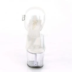 Pleaser SKY-308N-RBH Clear Hologram TPU/Clear Platform Sandal Shoes