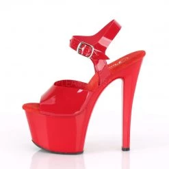 Pleaser SKY-308N Red (Jelly-Like) TPU/Red Platform Sandal Shoes