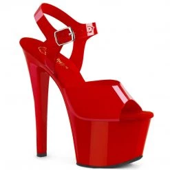 Pleaser SKY-308N Red (Jelly-Like) TPU/Red Platform Sandal Shoes