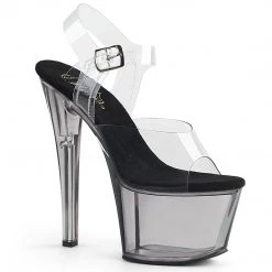 Pleaser SKY-308T Clear/Smoke Tinted Platform Sandal