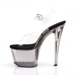 Pleaser SKY-308T Clear/Smoke Tinted Platform Sandal