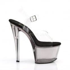 Pleaser SKY-308T Clear/Smoke Tinted Platform Sandal