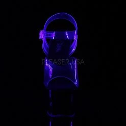 Pleaser SKY-308TT Clear/Black-Neon Pink Platform Sandal