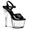 Pleaser SKY-309 Black Patent/Clear Platform Sandal