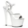 Pleaser SKY-309 White Patent Platform Sandal